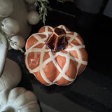 Orange criss cross Ceramic Pumpkin
