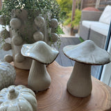 Beige Ceramic Mushrooms - 2 sizes