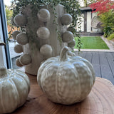 Beige Mottled Ceramic Pumpkins - 2 sizes