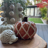 Orange criss cross Ceramic Pumpkin