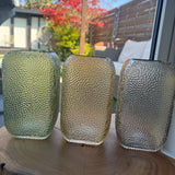 Dimpled Square H20cm Glass Vase - Smokey Brown