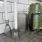 Smokey Brown Glass Candle Holder - 2 sizes