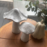 Stoneglazed Speckled Ceramic Mushrooms - 2 sizes