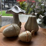 Beige Mottled Ceramic Slim Pumpkin H13cm