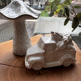 Beige glazed Ceramic Car hauling Pumpkins with textured detail W13 x H10cm&nbsp;