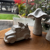 Beige glazed Ceramic Car hauling Pumpkins with textured detail W13 x H10cm&nbsp;