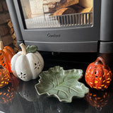 Small glazed pumpkin t-light holders - 2 colours