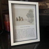 Framed Pebble Art with Script - White block frame 31.5cm
Image - 3 Pebble people (Dad &amp; kids)
OUR DAD,&nbsp; OUR EVERYTHING
Dad, you are the person who is loving, kind and you always seem to know whats on our mind.&nbsp; You are someone who listens, suggests and defends.&nbsp; Dad, you are our person and we will always be the best of friends.&nbsp; You are proud of our triumphs but when things go wrong you are always patient, helpful and strong.&nbsp; Thank you Dad for listening and caring and for that 