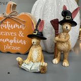 Halloween Sitting Witch Rabbit with spell book