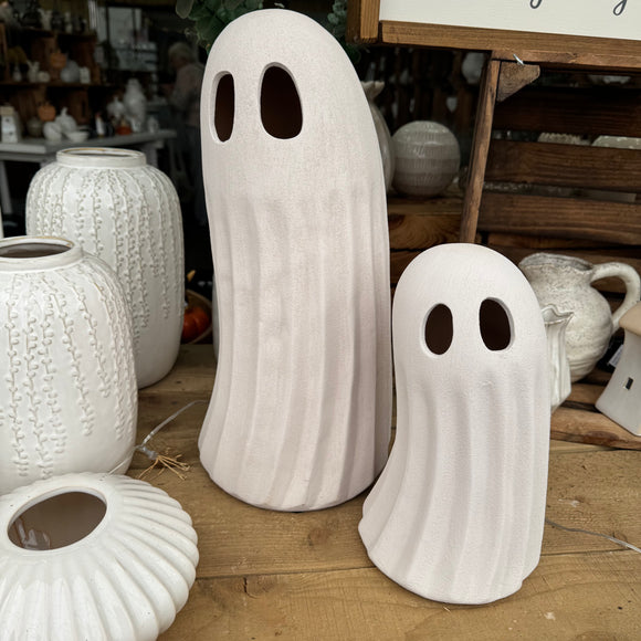 Standing White Ghost Ornament - 2 sizes