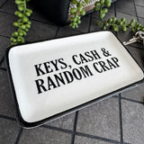 Ceramic Quotable Small Dish - Keys, Cash & Random Crap