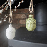 Ceramic small hanging Pinecone - 2 colours