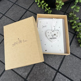 Belly Button Designs - Unique British Brand

Signature Collection - Gifted with love
Mini Porcelain Heart decoration on sentiment card &amp; Gift boxed
Quote - Congratulations