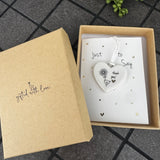 Belly Button Designs - Unique British Brand

Signature Collection - Gifted with love
Mini Porcelain Heart decoration on sentiment card &amp; Gift boxed
Quote - Thank you