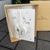 Belly Button Designs - Unique British Brand

Signature Collection - Gifted with love
Mini Porcelain Heart decoration on sentiment card &amp; Gift boxed
Quote - Thank you