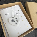 Belly Button Designs - Unique British Brand

Signature Collection - Gifted with love
Mini Porcelain Heart decoration on sentiment card &amp; Gift boxed
Quote - Thank you