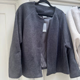Wool Blend Boxy Jacket - Stone