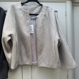 Wool Blend Boxy Jacket - Stone