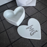 Radar - White Porcelain Heart shaped trinket box
Power of Love with this gift boxed trinket 8x7.5x3cm&nbsp;
Quote in gold text - Memories are made with love
