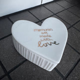 Radar - White Porcelain Heart shaped trinket box
Power of Love with this gift boxed trinket 8x7.5x3cm&nbsp;
Quote in gold text - Memories are made with love