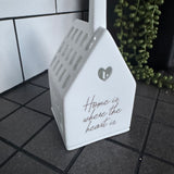 Ceramic T-light House - Home is where the heart is