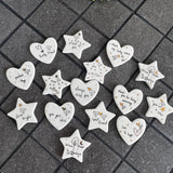 Ceramic Slim Sentiment Heart Tokens - various quotes