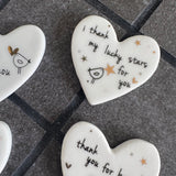 Ceramic Slim Sentiment Heart Tokens - various quotes