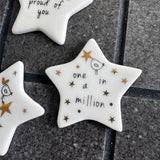 Ceramic Slim Sentiment Star Tokens - various quotes