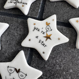 Ceramic Slim Sentiment Star Tokens - various quotes