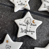 Ceramic Slim Sentiment Star Tokens - various quotes