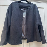 Wool Blend Boxy Jacket - Charcoal