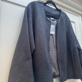 Wool Blend Boxy Jacket - Charcoal
