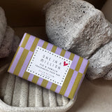 Belly Button Designs
Collection of fragrance 190g Soap Bar.&nbsp;
Wrapped beautifully designed packaging perfect for gifting;
Quote - One in a Million
Fragrance - Fig &amp; Vanilla