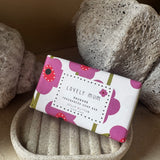 Belly Button Designs
Collection of fragrance 190g Soap Bar.&nbsp;
Wrapped beautifully designed packaging perfect for gifting;
Quote - Lovely Mum
Fragrance - Rhubarb