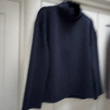 Luxe Jersey Funnel Neck Sweatshirt - Navy