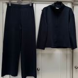 Luxe Jersey Straight Legged Trouser - Navy