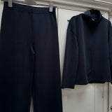 Luxe Jersey Straight Legged Trouser - Navy