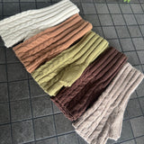 Fingerless Long Cable Knit Glove - Mocha Mousse