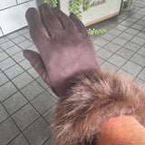 Faux Fur Quality Gloves - Cocoa