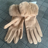 Faux Fur Quality Gloves - Mocha Mousse