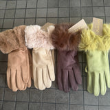 Faux Fur Quality Gloves - Cocoa