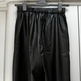 Chalk - Kelly Pleather Barrel Trouser - Dark Olive