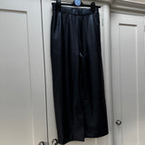Chalk - Kelly Pleather Barrel Trouser - Dark Navy