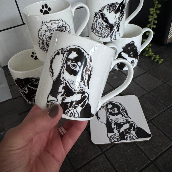 Dog Fine Bone China Mug -Dachshund