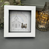 Mini Framed Pebble Art - 'With love on your Christening Day...'