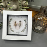 Pebble Art by La De Da Living&nbsp;

Award winning keepsake gifts - Handmade in the Cotswolds&nbsp;

Mini Framed Pebble Art - White block square frame 12.5cm
'Thinking of you'