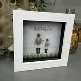 Pebble Art by La De Da Living&nbsp;

Award winning keepsake gifts - Handmade in the Cotswolds&nbsp;

Mini Framed Pebble Art - White block square frame 12.5cm
'Best Daddy Ever'