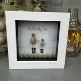 Pebble Art by La De Da Living&nbsp;

Award winning keepsake gifts - Handmade in the Cotswolds&nbsp;

Mini Framed Pebble Art - White block square frame 12.5cm
'Best Daddy Ever'