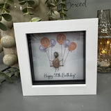 Mini Framed Pebble Art - 'Happy 70th Birthday'
