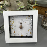 Mini Framed Pebble Art - Happy Retirement'